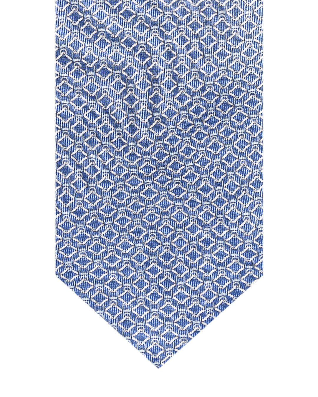 Blue Diamond Chain Link Italian Silk Printed Tie