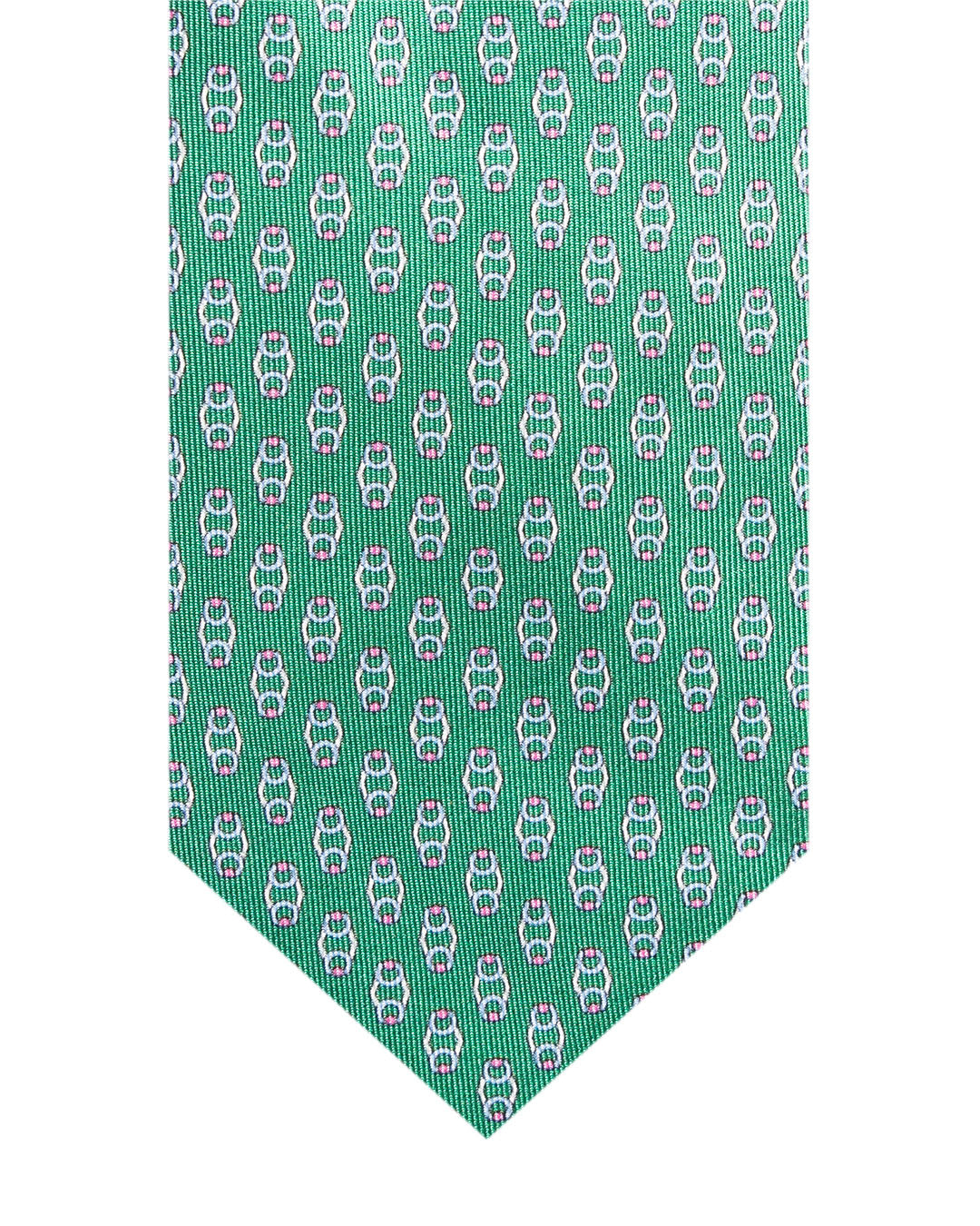 Green Geo Italian Silk Printed Tie