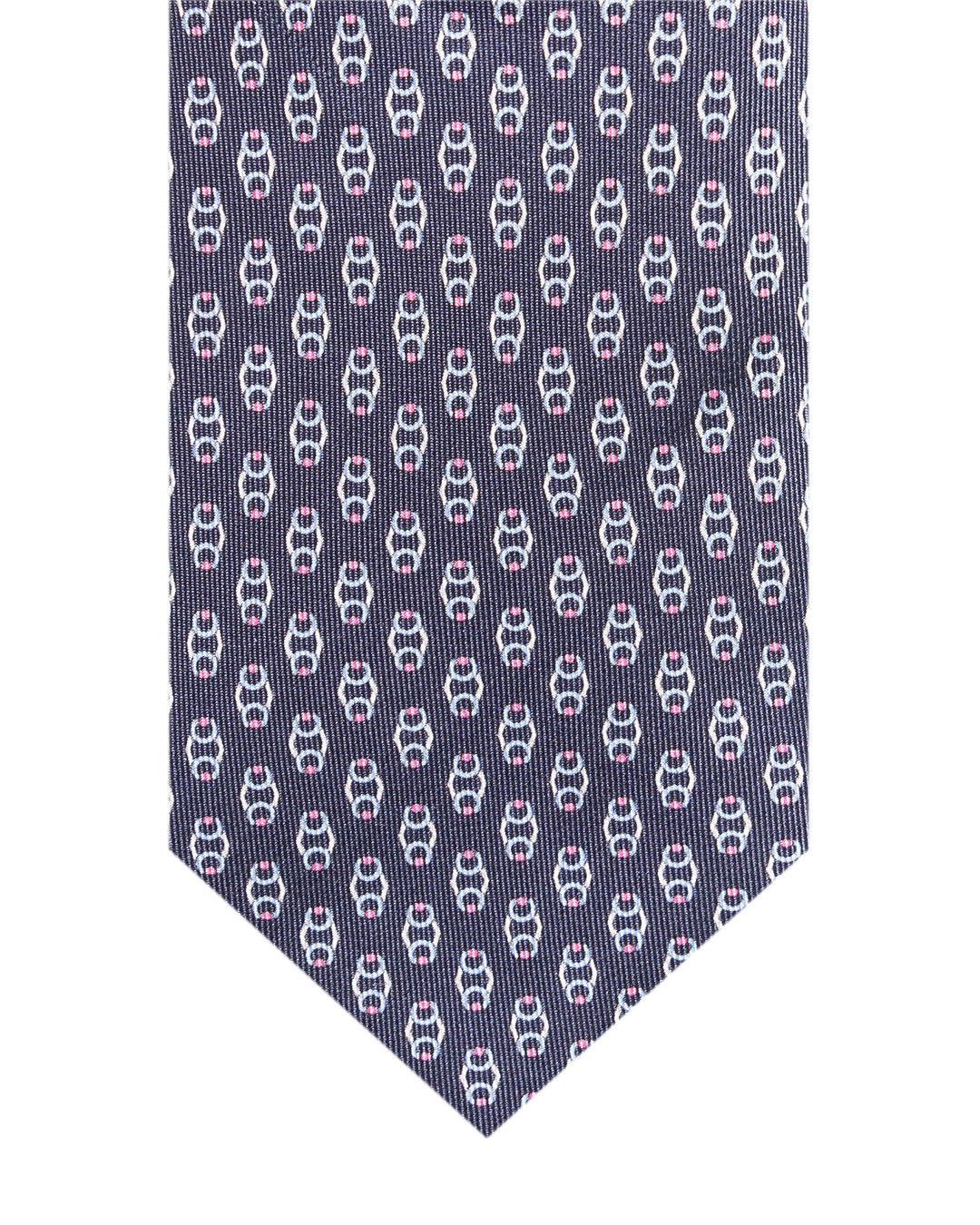 Navy Geo Italian Silk Printed Tie