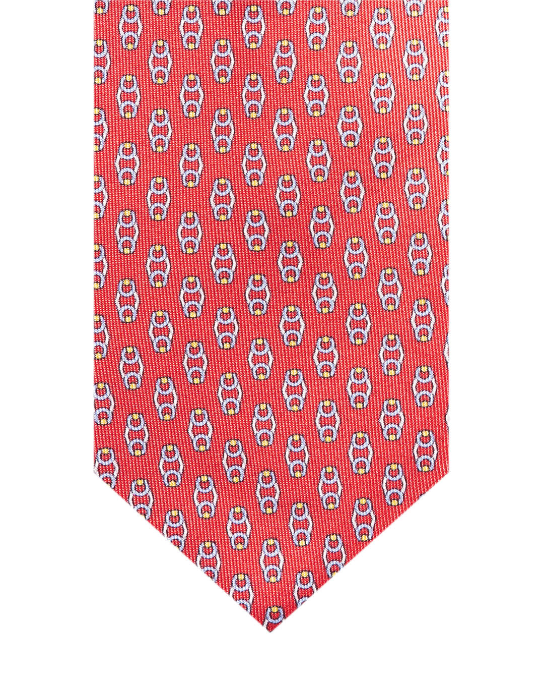 Red Geo Italian Silk Printed Tie