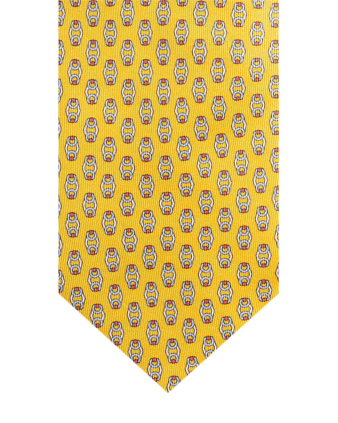 Yellow Geo Italian Silk Printed Tie