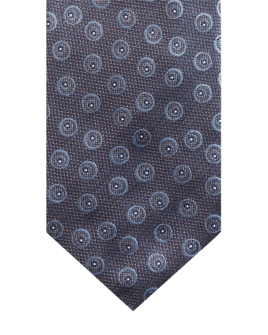 Navy Circles Italian Silk Printed Tie