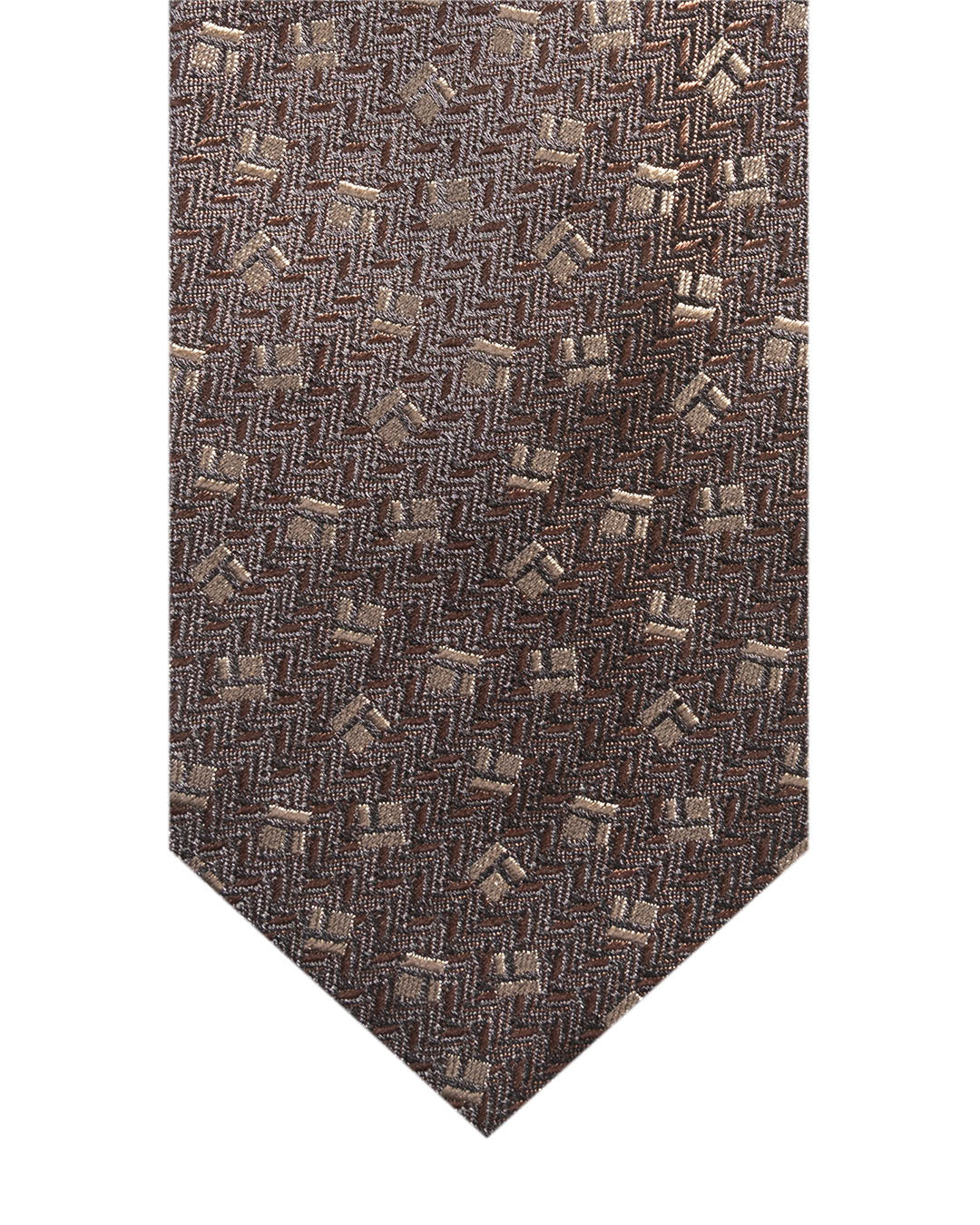 Brown Squares Italian Silk Tie