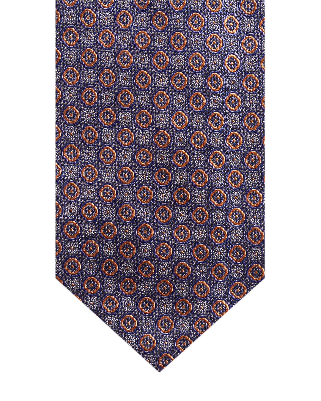 Blue Geo Floral Italian Silk Tie