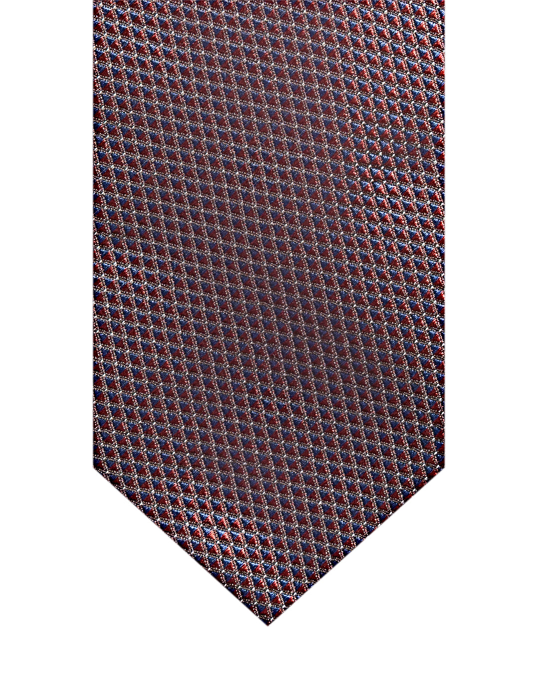 Burgundy Micro Geo Italian Silk Tie