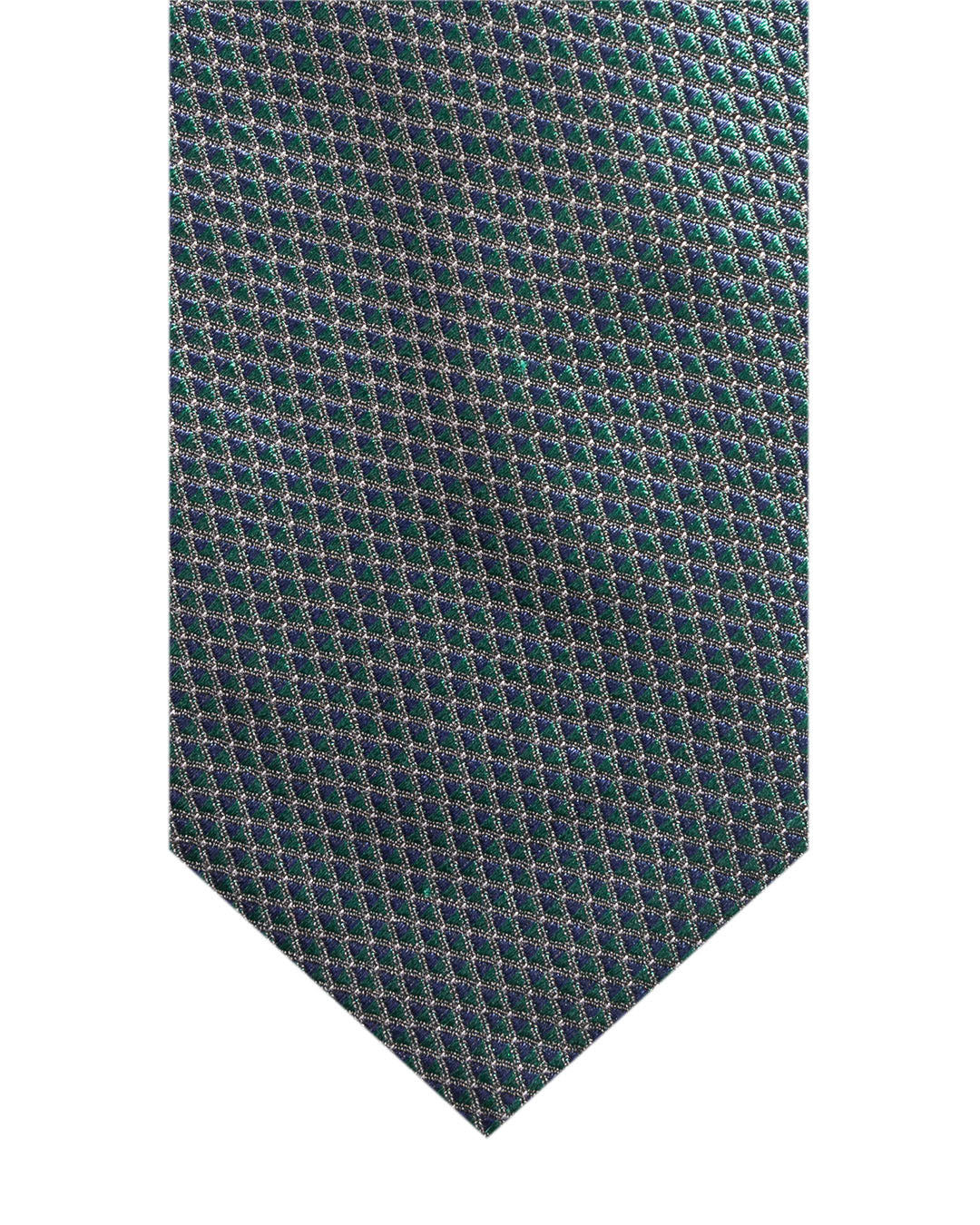 Green Micro Geo Italian Silk Tie