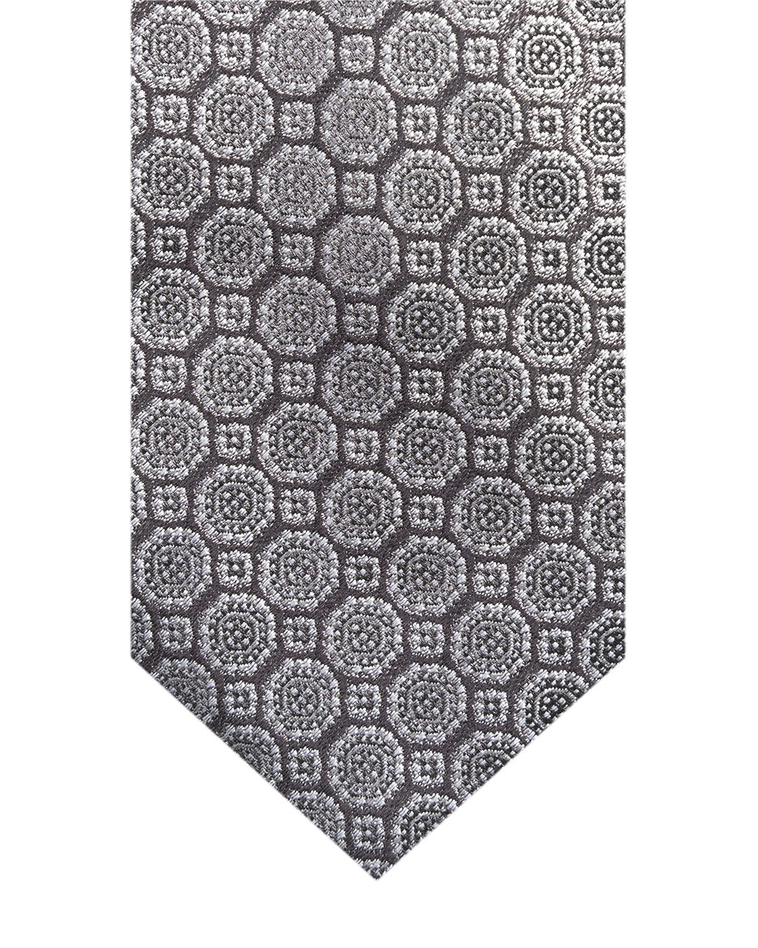 Grey Mini Medallions Italian Silk Tie