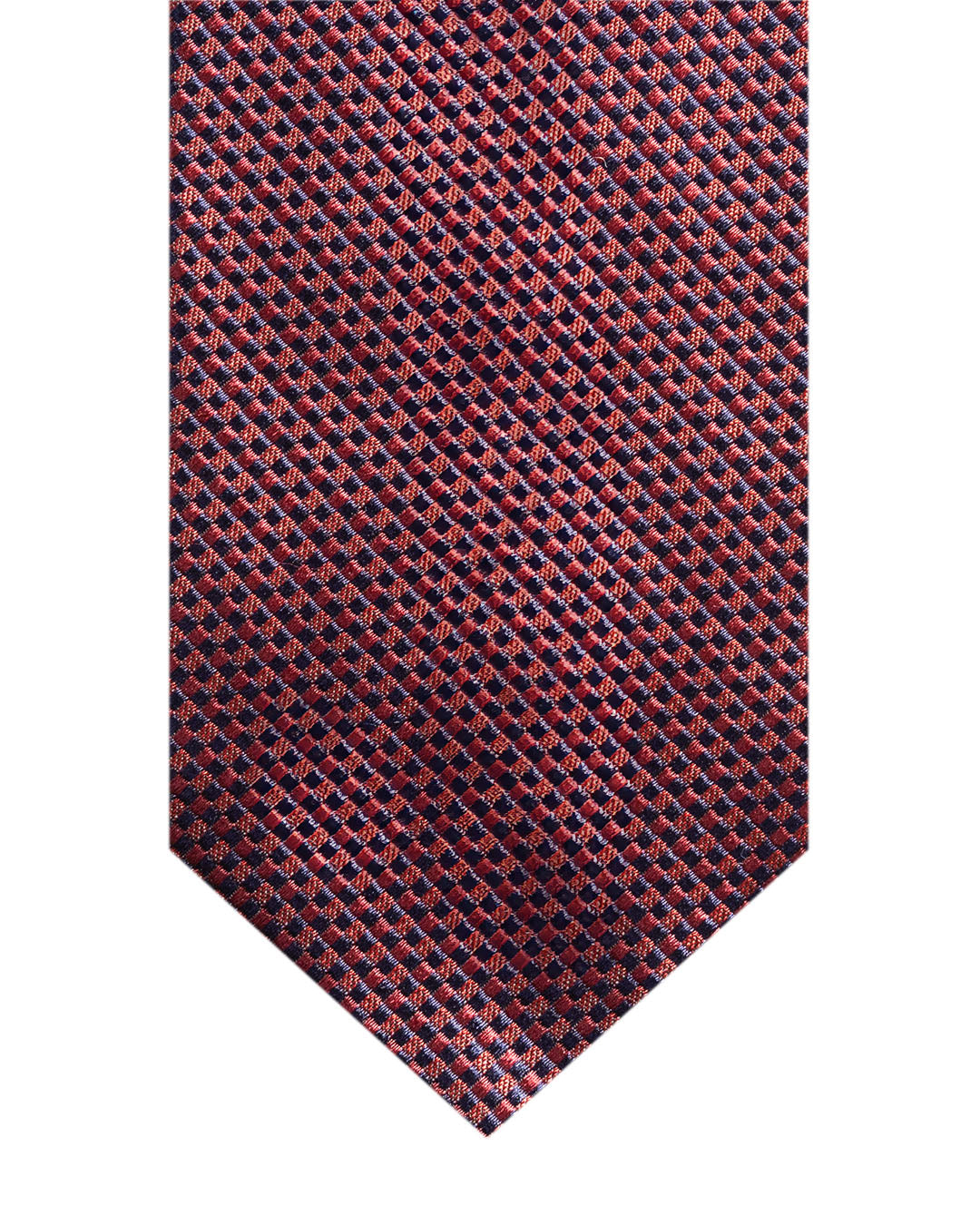 Red Checkered Italian Silk Tie