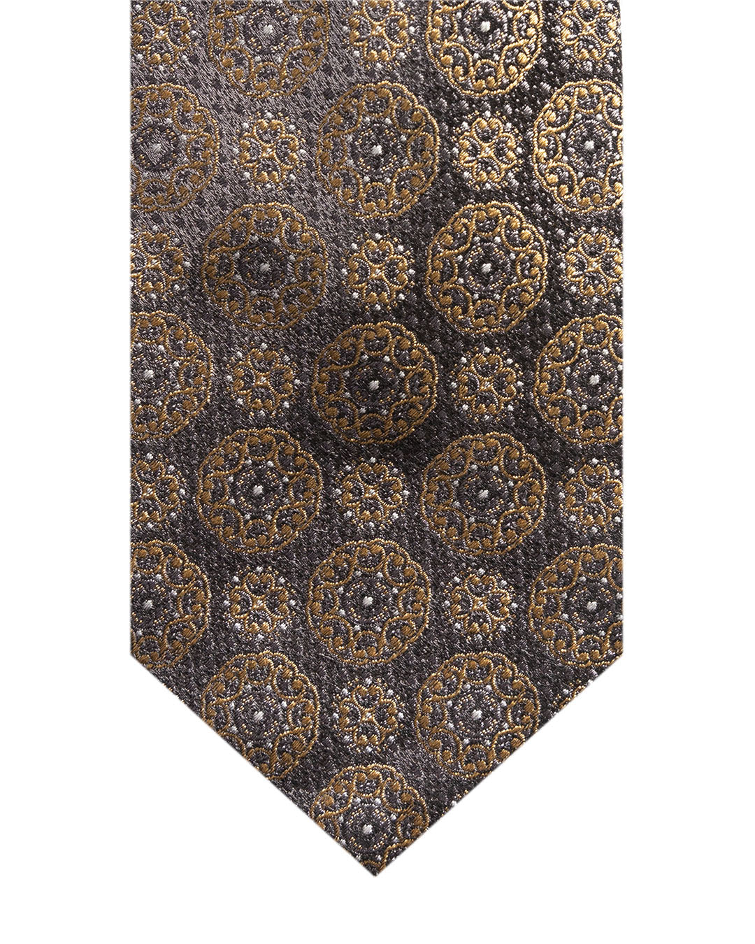 Gold Medallions Italian Silk Tie