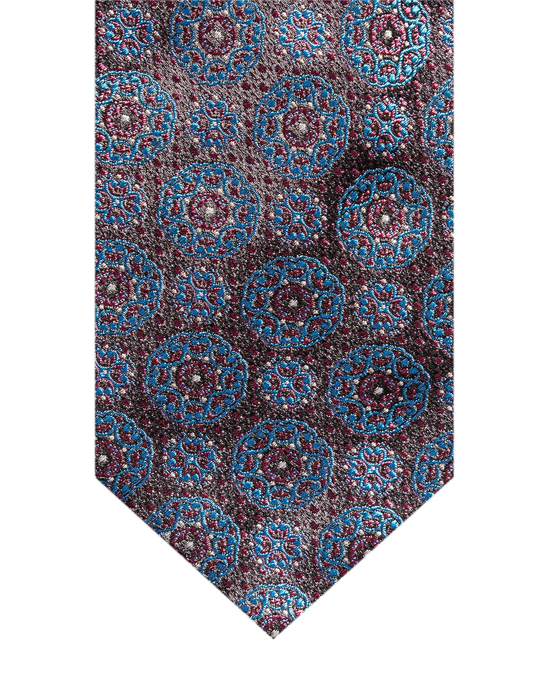 Turquoise Medallions Italian Silk Tie