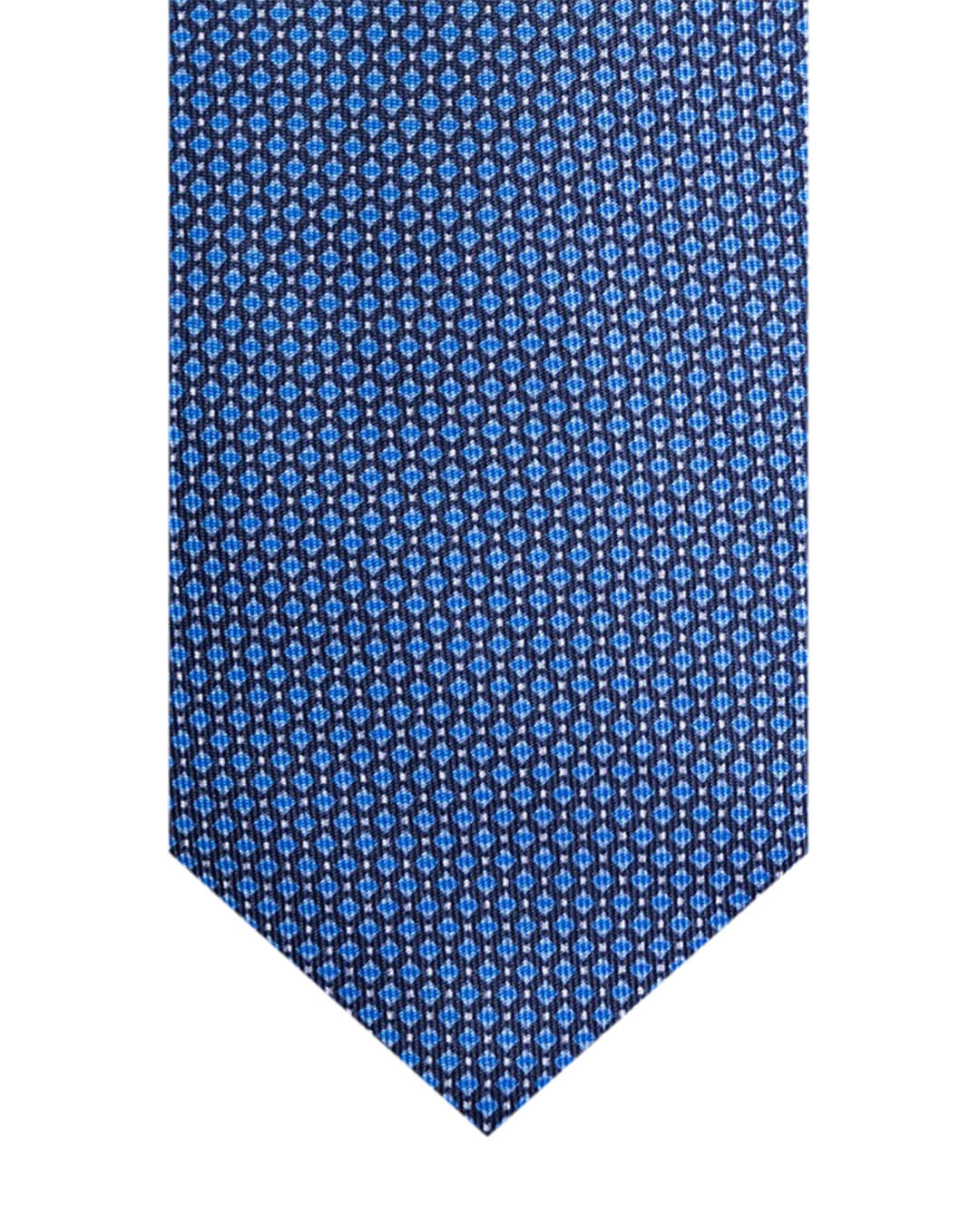 Blue Geometric Italian Silk Tie