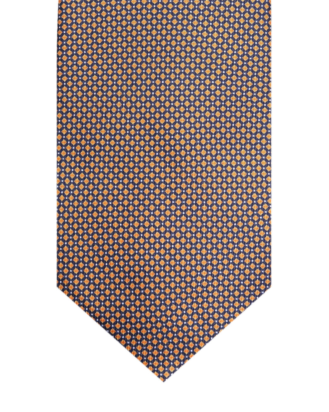 Orange Geometric Italian Silk Tie