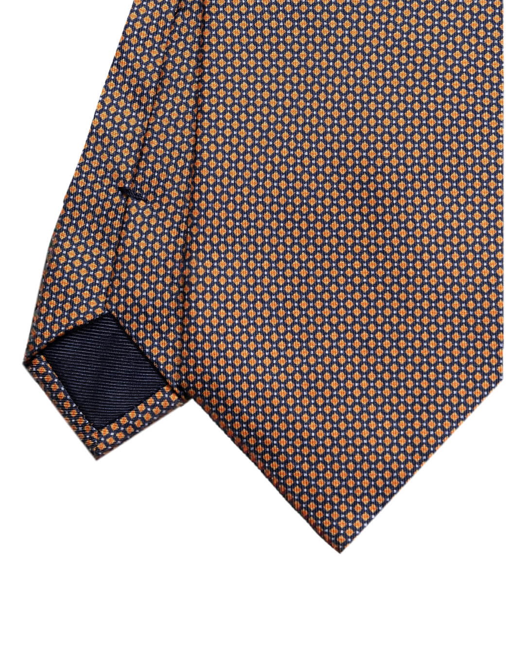 Orange Geometric Italian Silk Tie