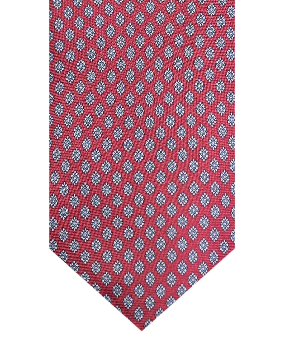 Red Daisy Print Italian Silk Tie