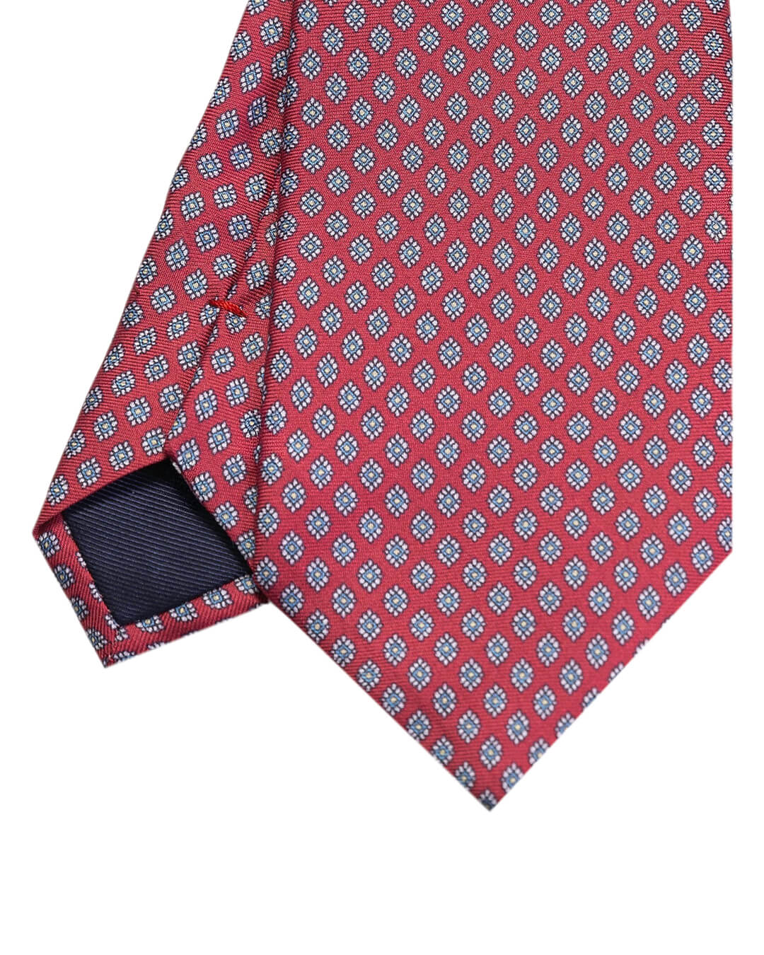 Red Daisy Print Italian Silk Tie