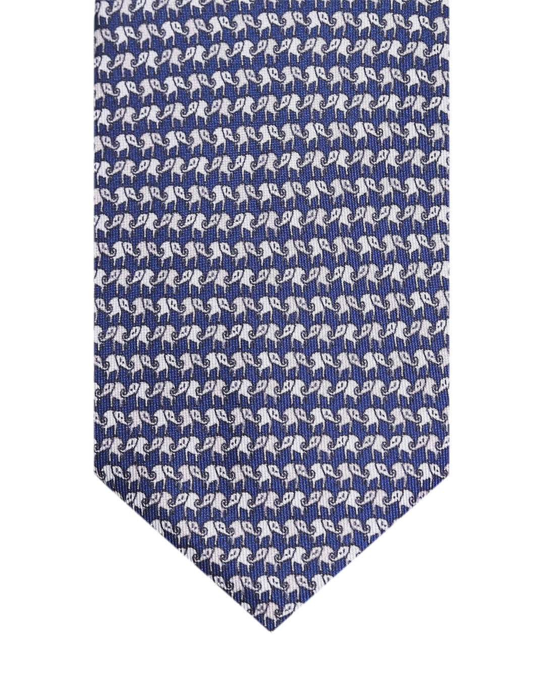 Navy Elephant Print Italian Silk Tie