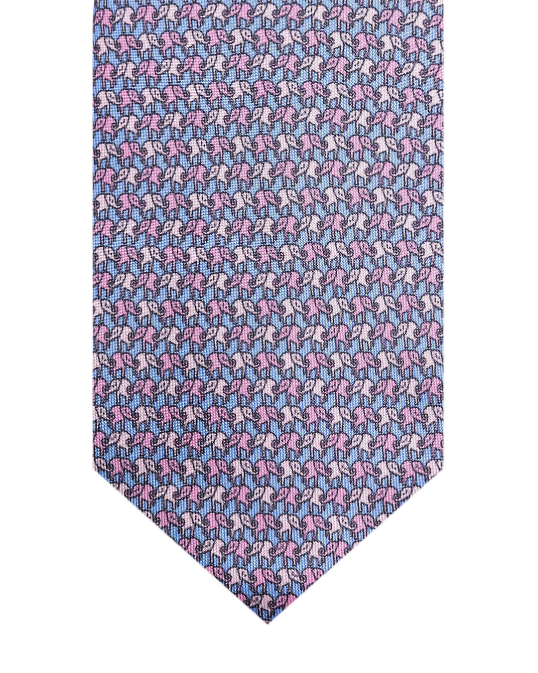 Pink Elephant Print Italian Silk Tie