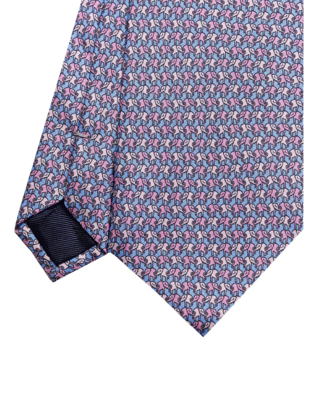 Pink Elephant Print Italian Silk Tie