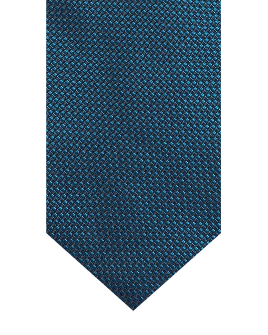 Teal Basketweave Italian Silk Skinny Tie