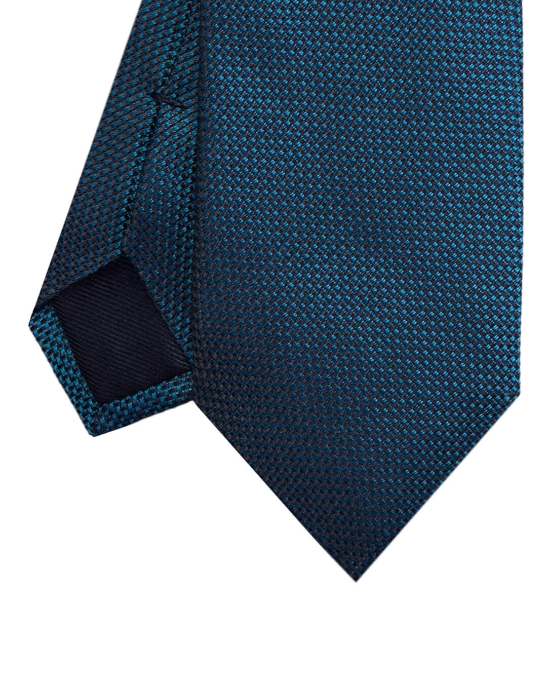 Teal Basketweave Italian Silk Skinny Tie