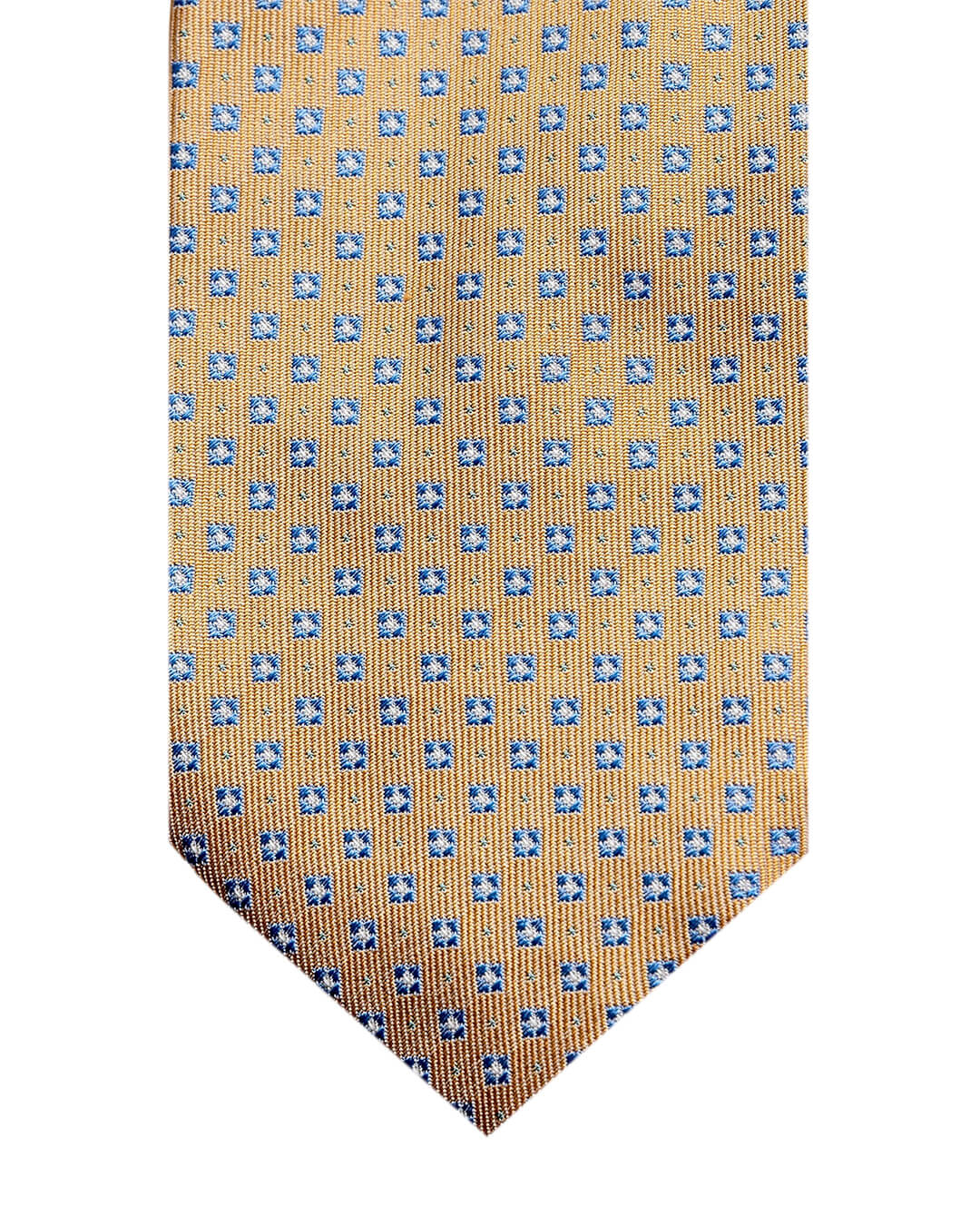 Gold Square & Spot Italian Silk Tie