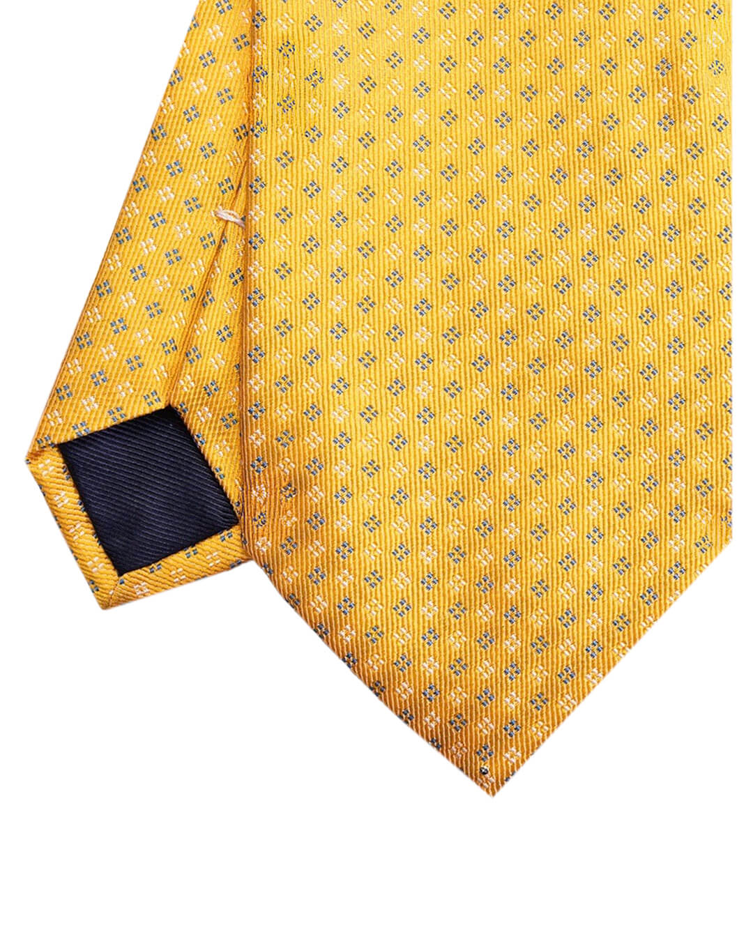 Gold Dotted Diamond Italian Silk Tie