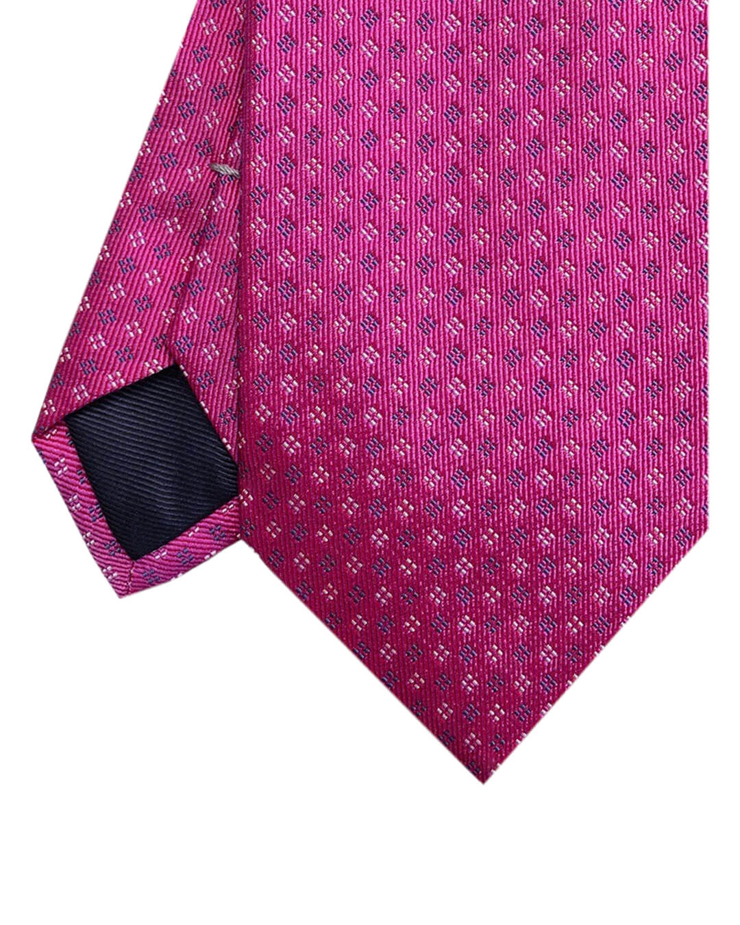 Pink Dotted Diamond Italian Silk Tie