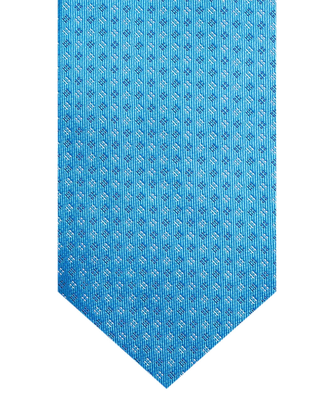 Turquoise Dotted Diamond Italian Silk Tie