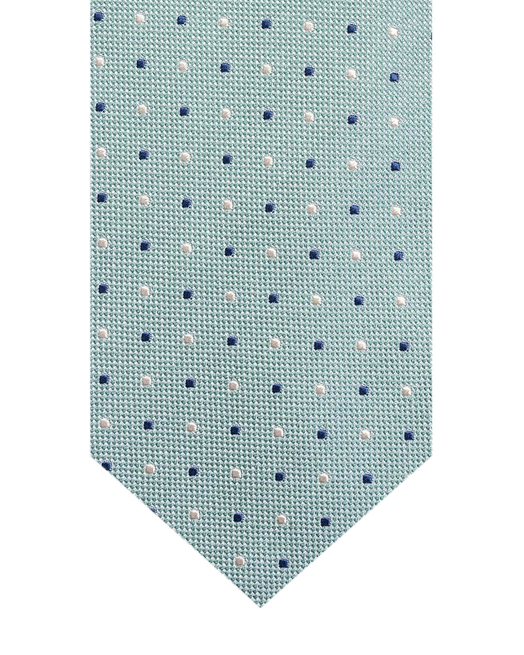 Green Two Colour Spot Italian Silk Tie