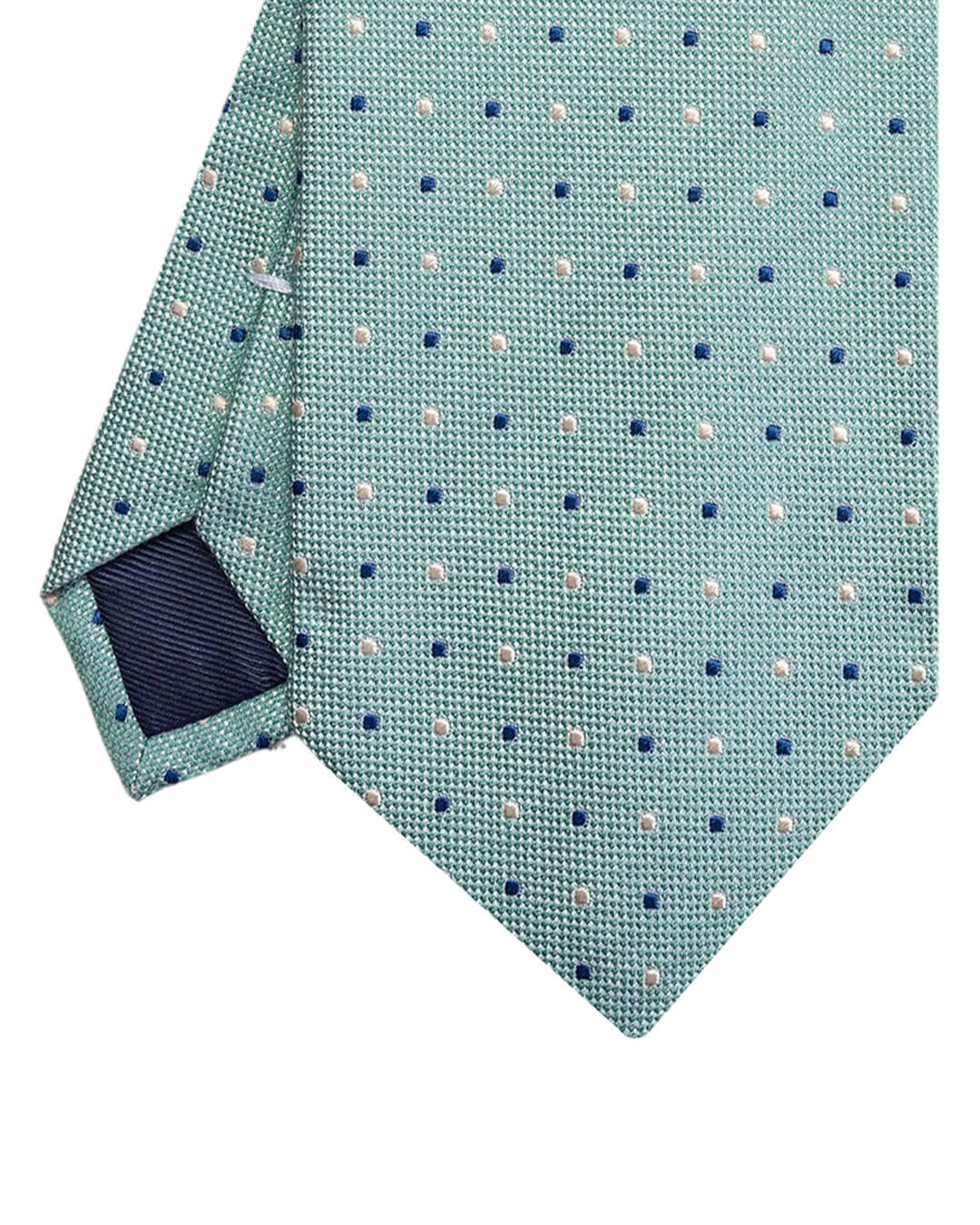 Green Two Colour Spot Italian Silk Tie