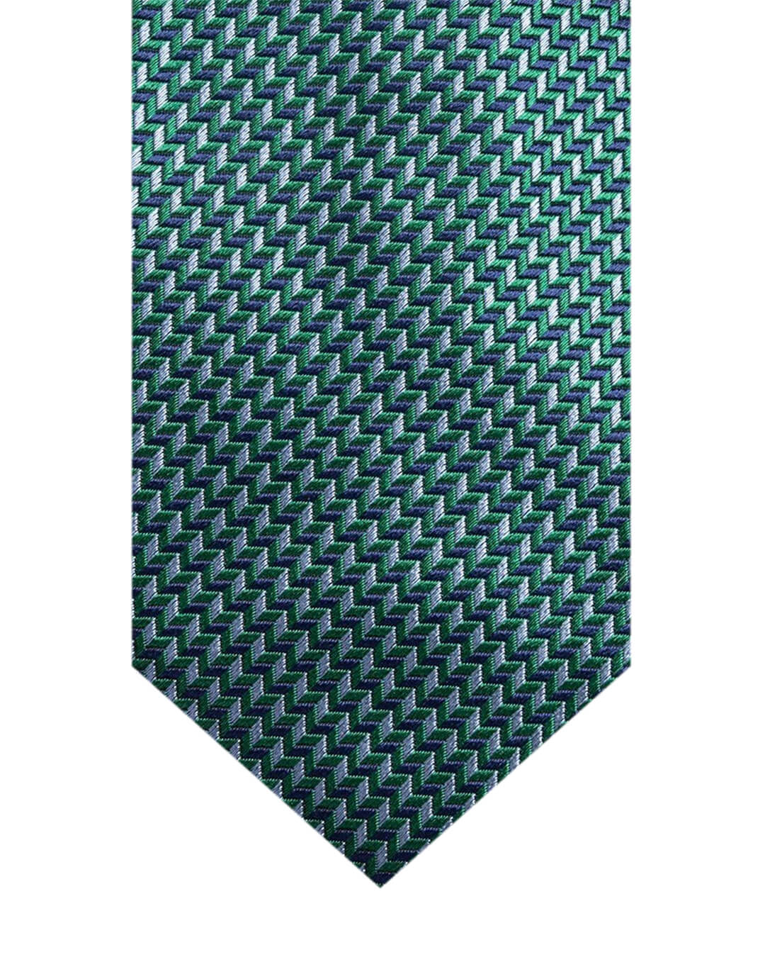 Green Chevrons Italian Silk Tie