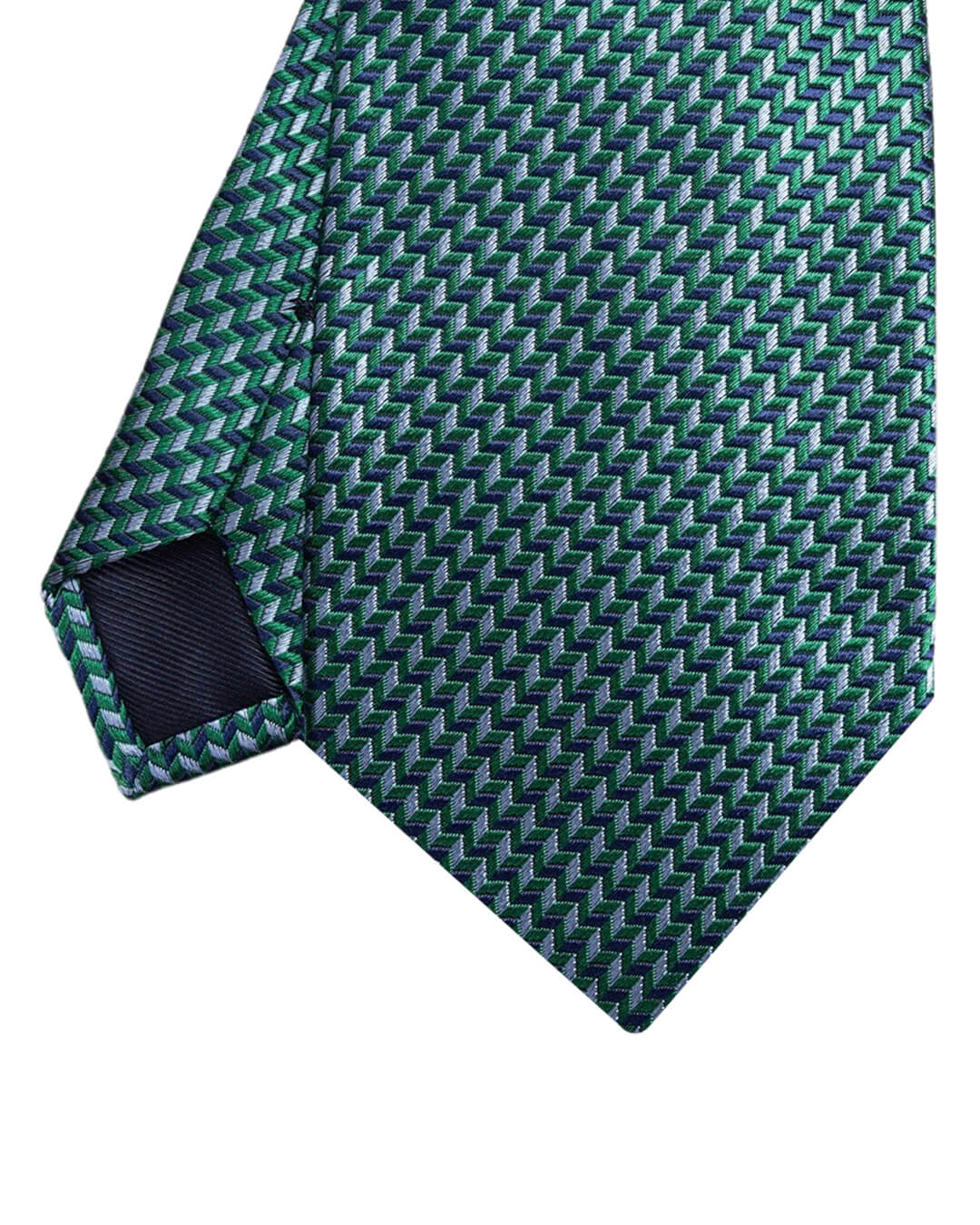 Green Chevrons Italian Silk Tie