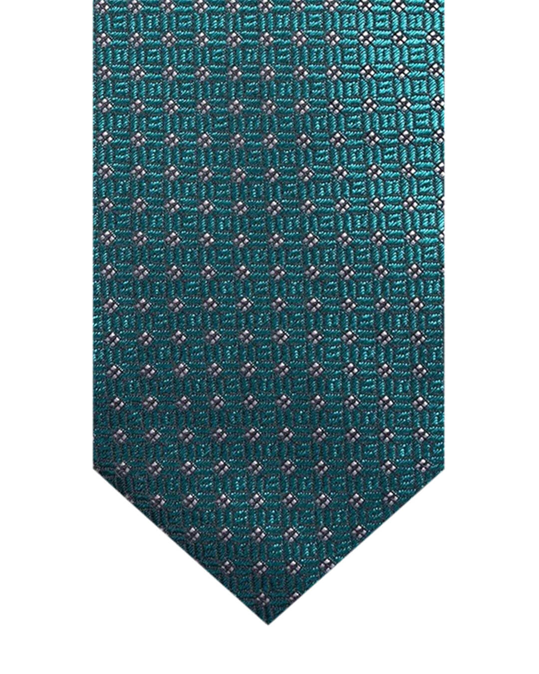 Green Lattice Italian Silk Skinny Tie