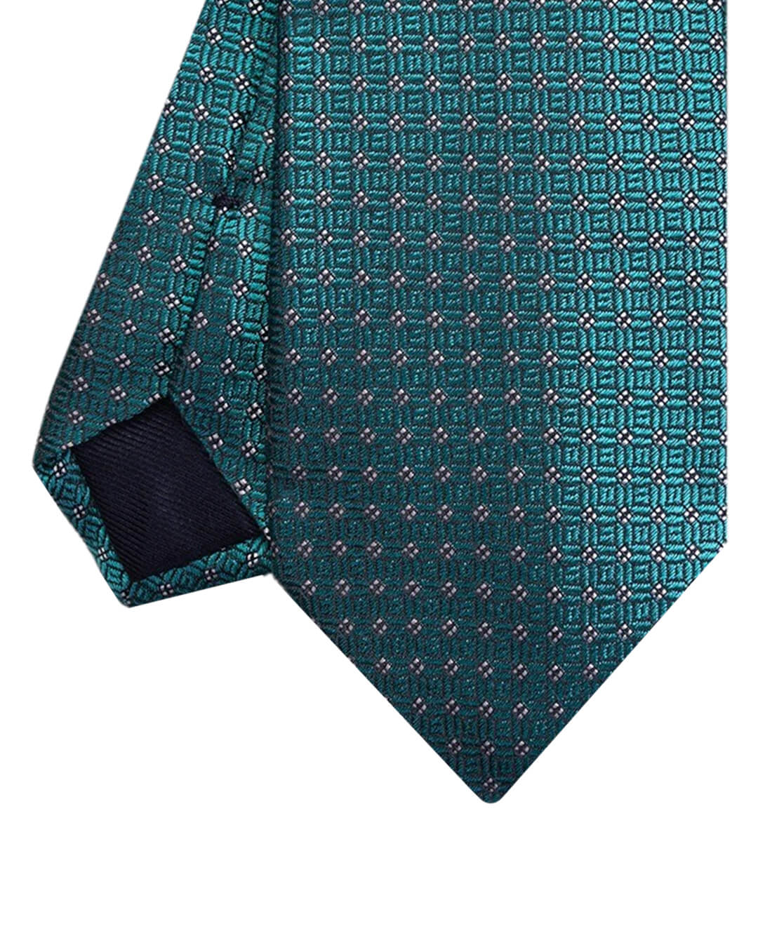 Green Lattice Italian Silk Skinny Tie