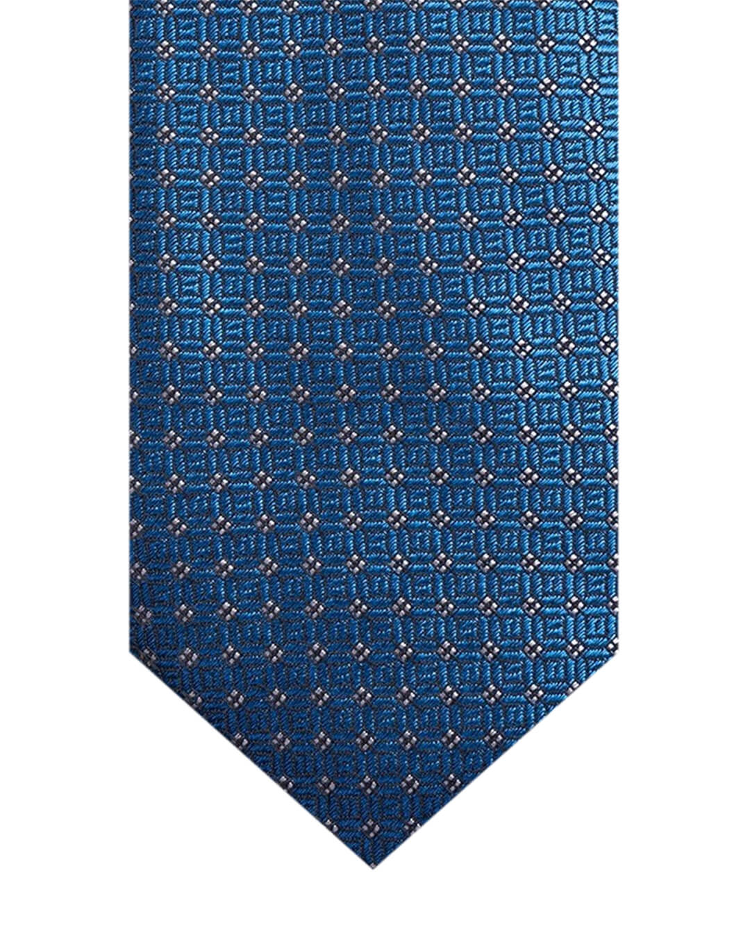 Turquoise Lattice Italian Silk Skinny Tie