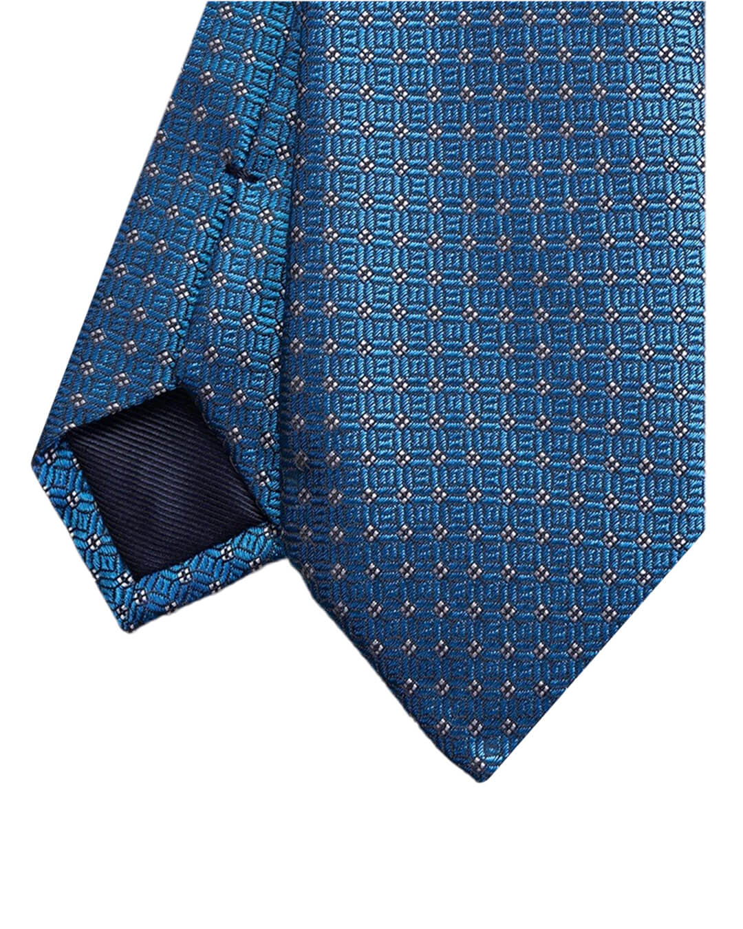 Turquoise Lattice Italian Silk Skinny Tie