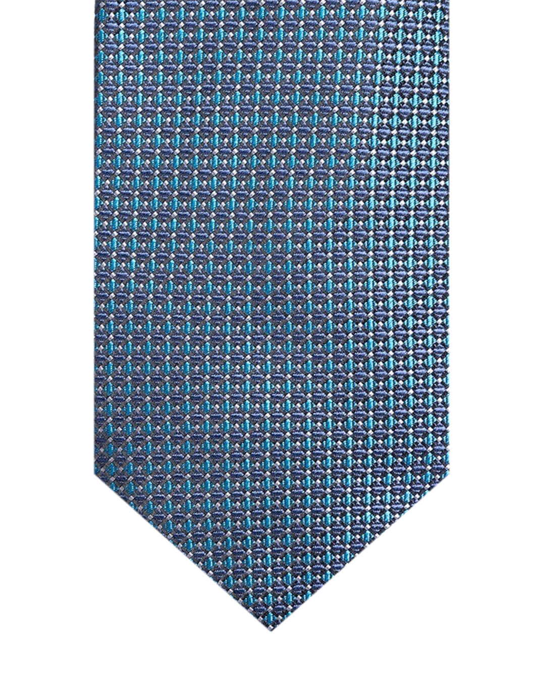 Turquoise Geometric Italian Silk Tie