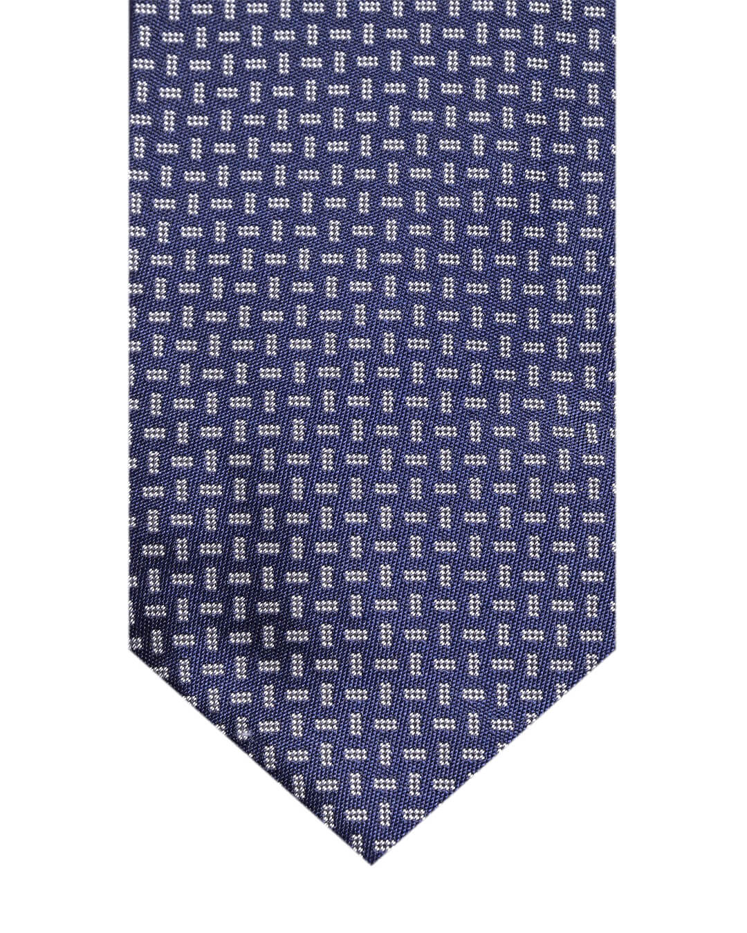 Navy Dotted Rectangle Italian Silk Tie