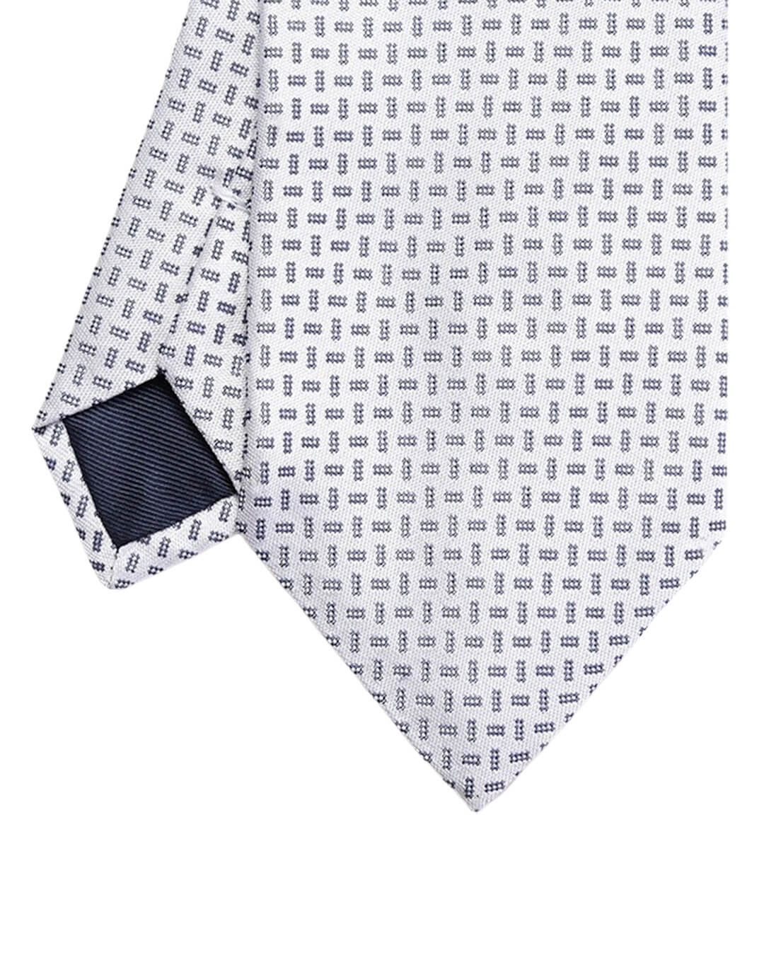 Navy Dotted Rectangle Italian Silk Tie