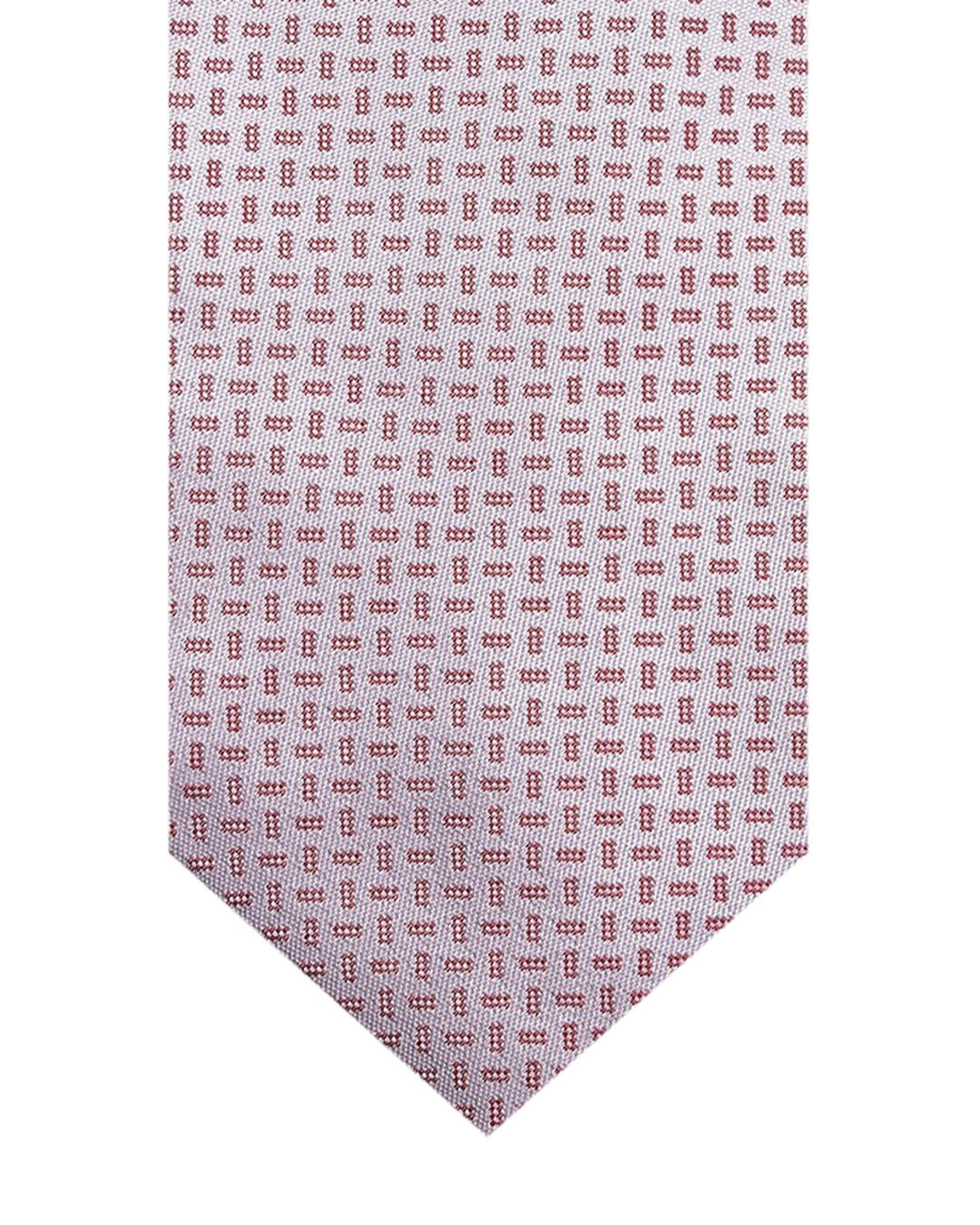 Red Dotted Rectangle Italian Silk Tie