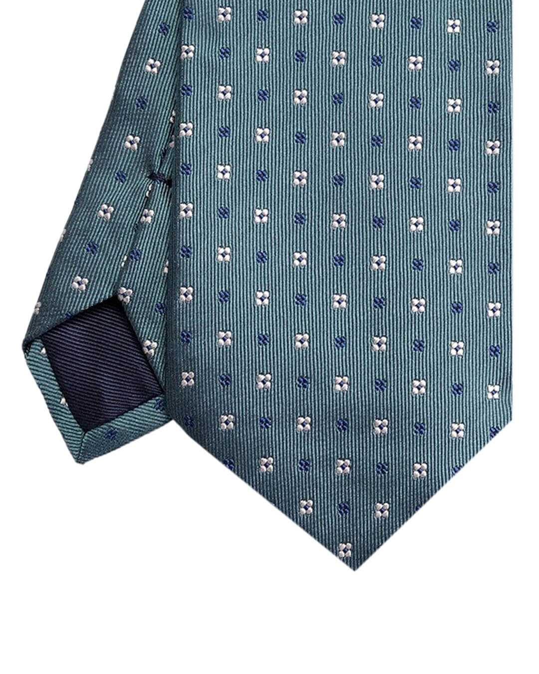 Green Mini Floral Italian Silk Tie