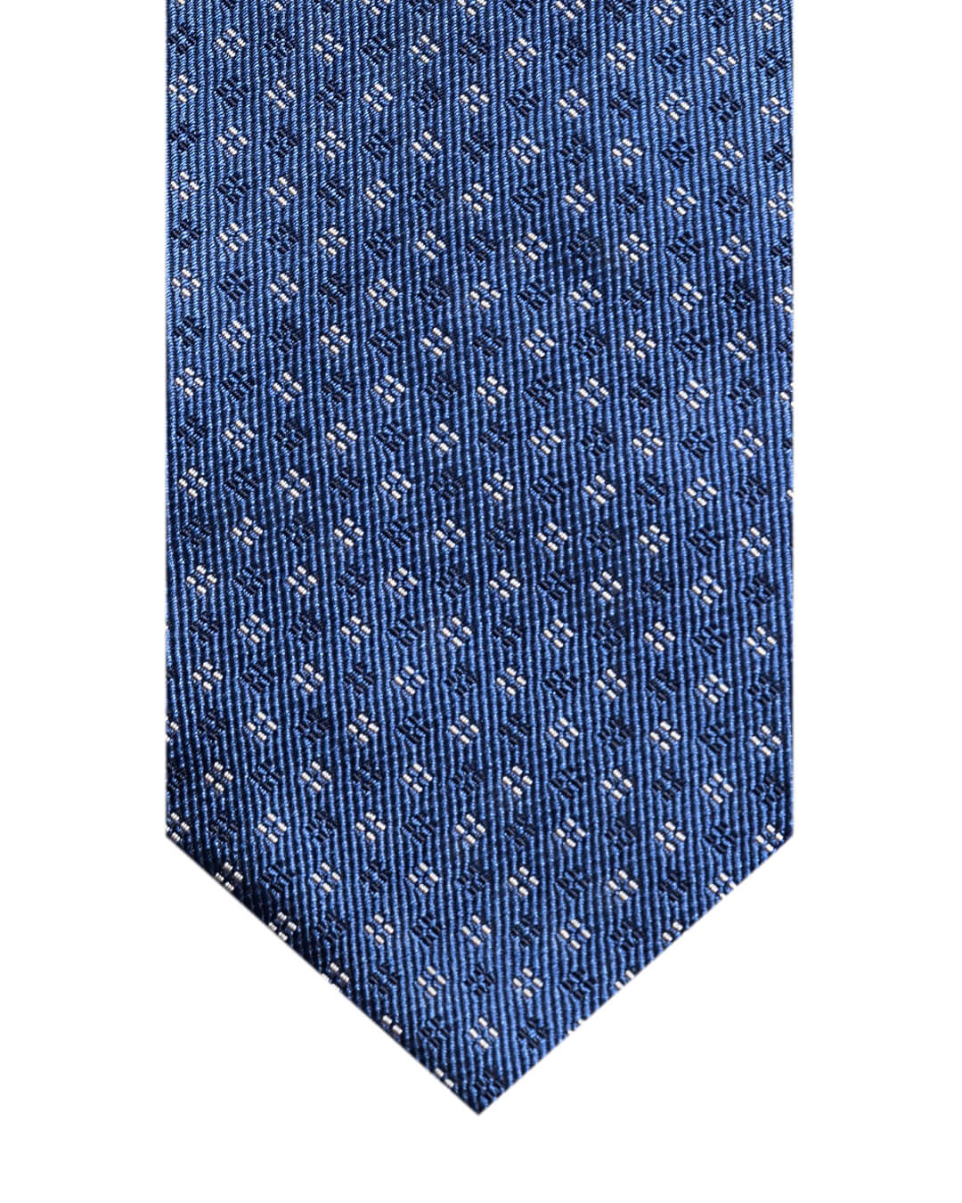 Blue Micro Flower Italian Silk Skinny Tie