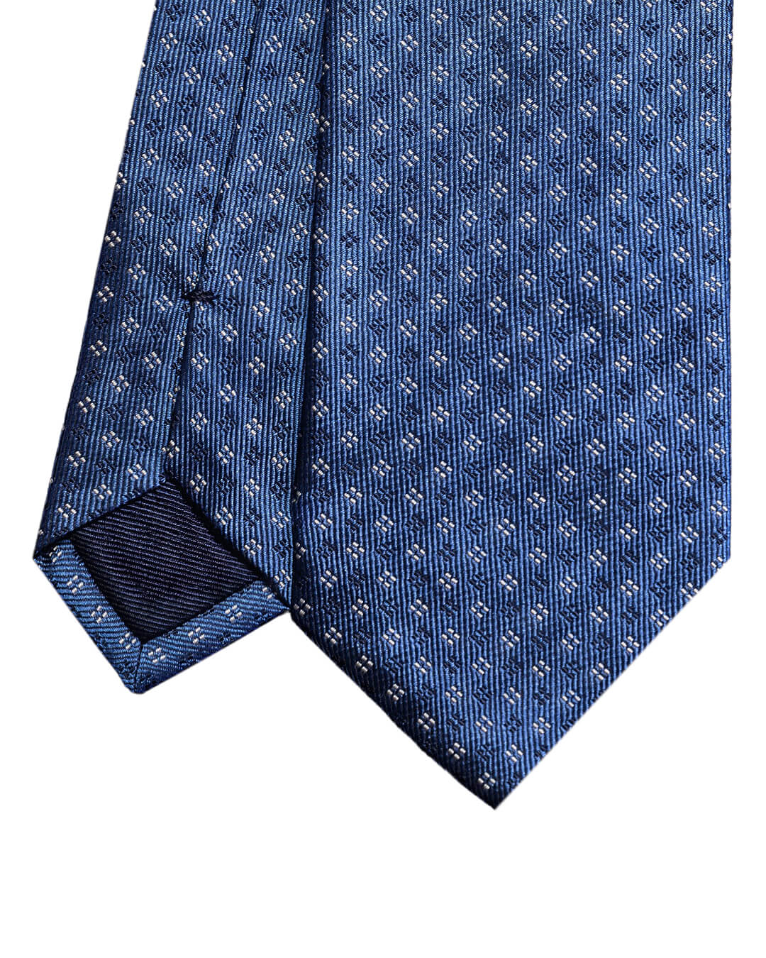 Blue Micro Flower Italian Silk Skinny Tie