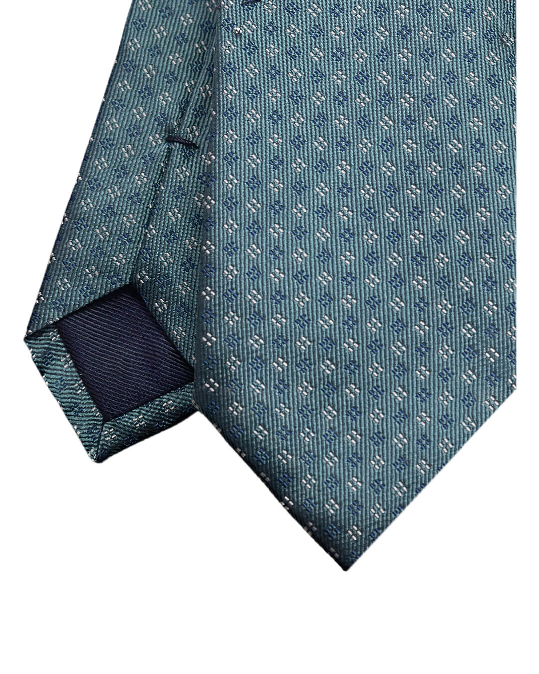 Green Micro Flower Italian Silk Skinny Tie