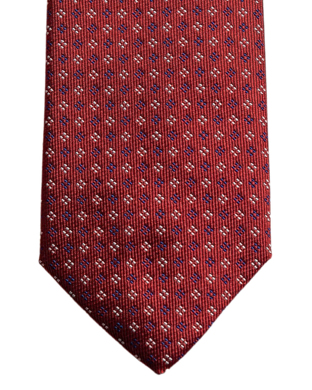 Red Micro Flower Italian Silk Skinny Tie