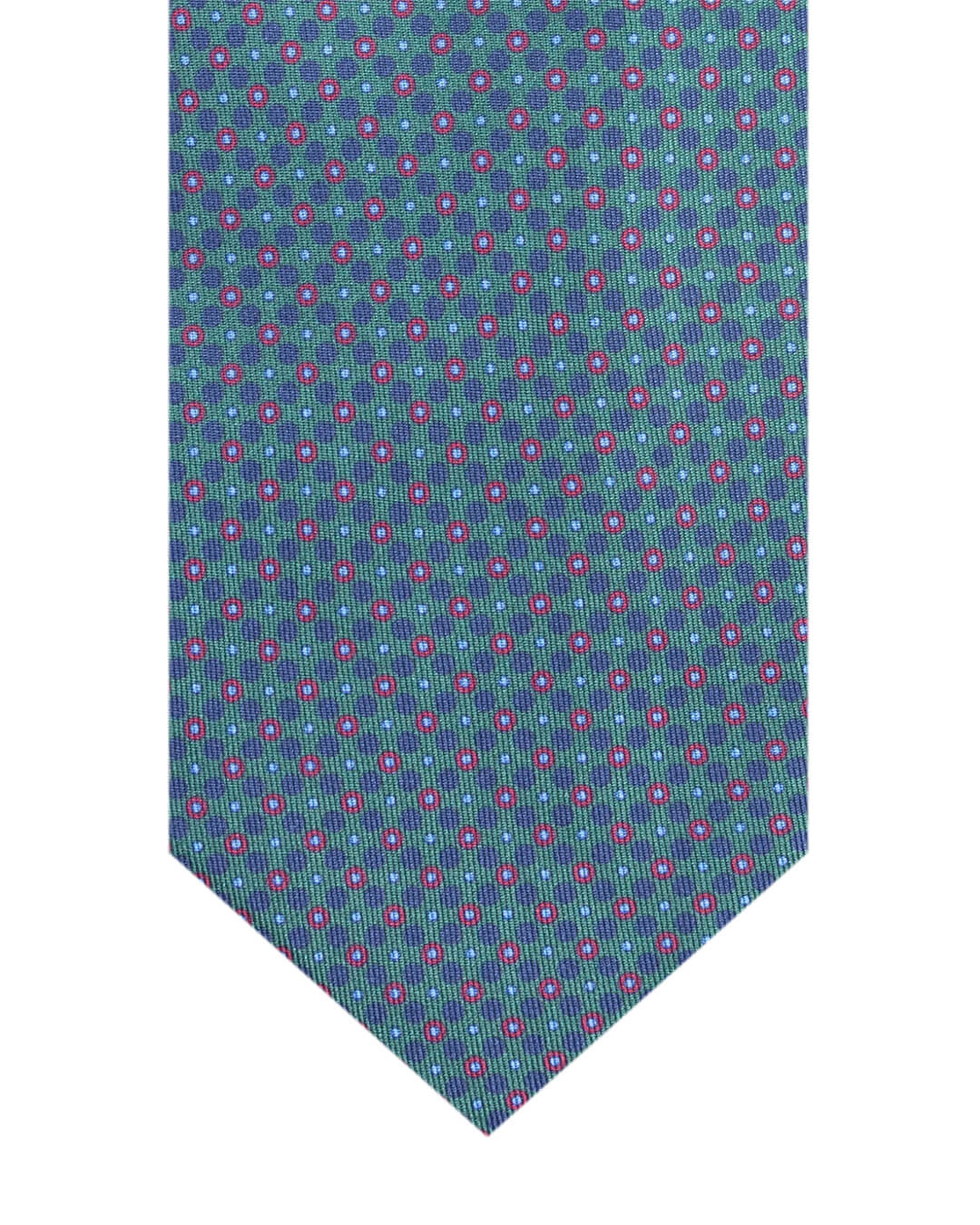 Gagliardi Green Circles Print Italian Silk Tie