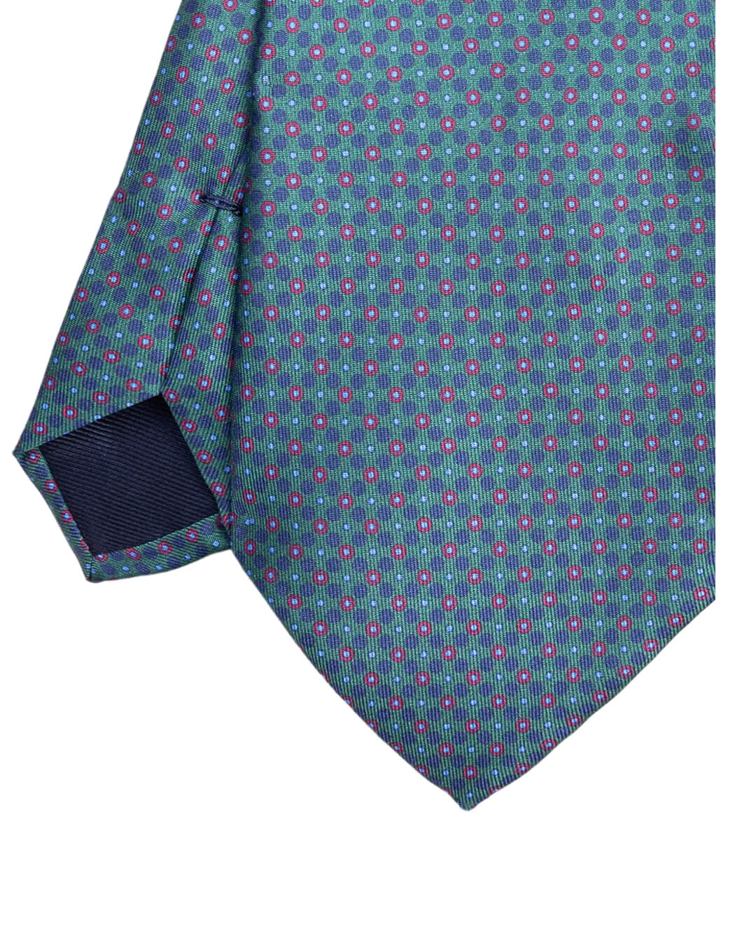 Gagliardi Green Circles Print Italian Silk Tie