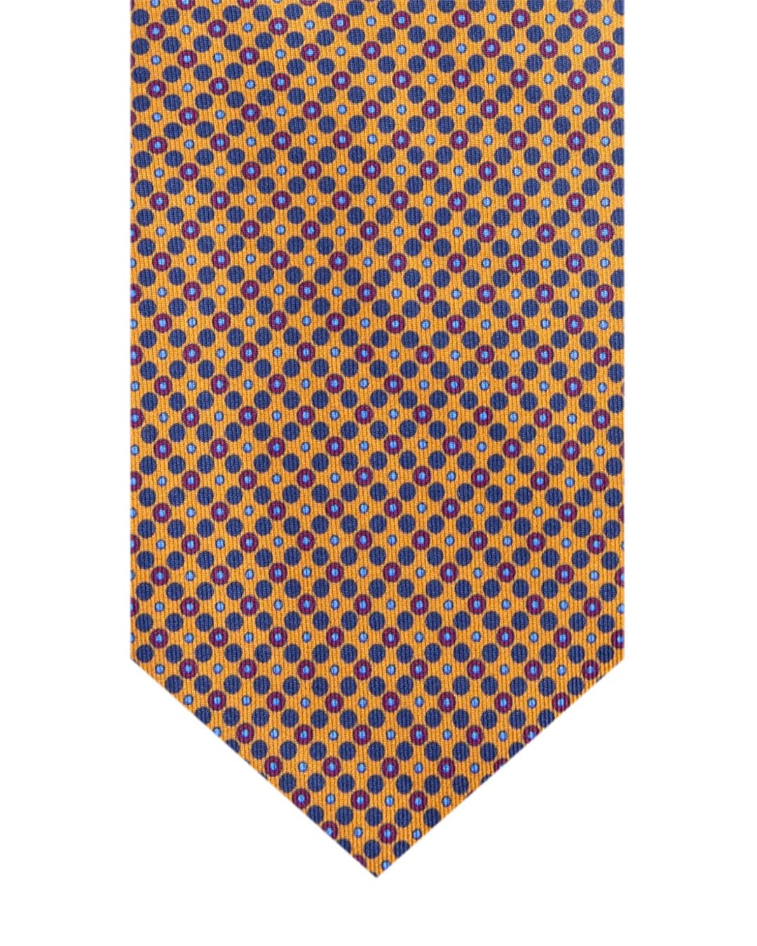 Gagliardi Yellow Circles Print Italian Silk Tie