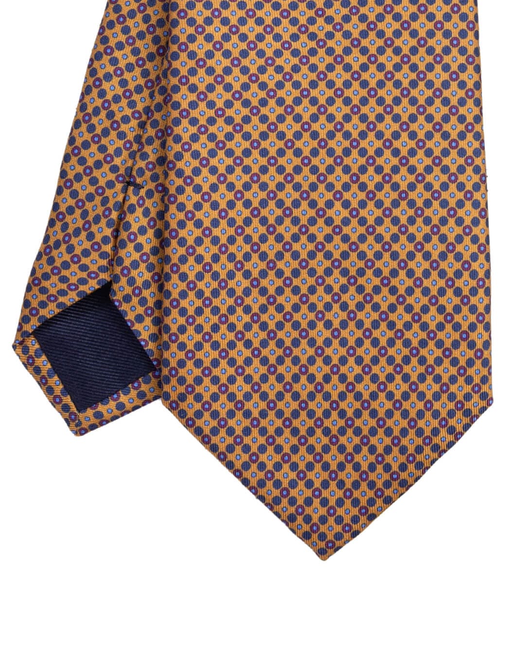Gagliardi Yellow Circles Print Italian Silk Tie
