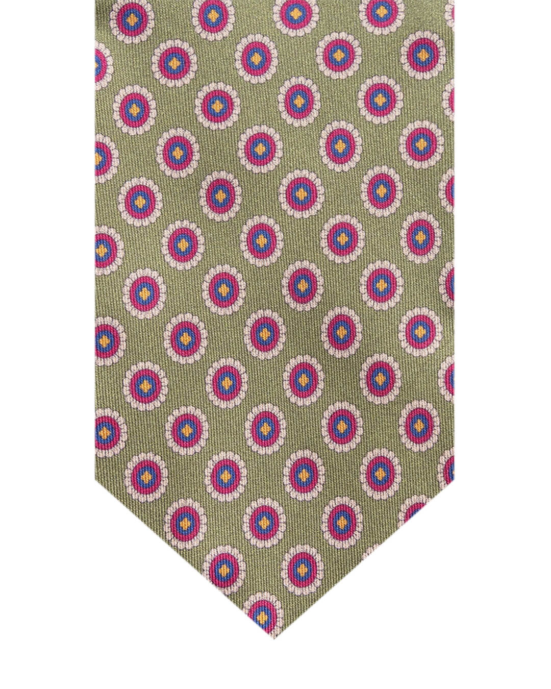 Gagliardi Olive Floral Print Italian Silk Tie